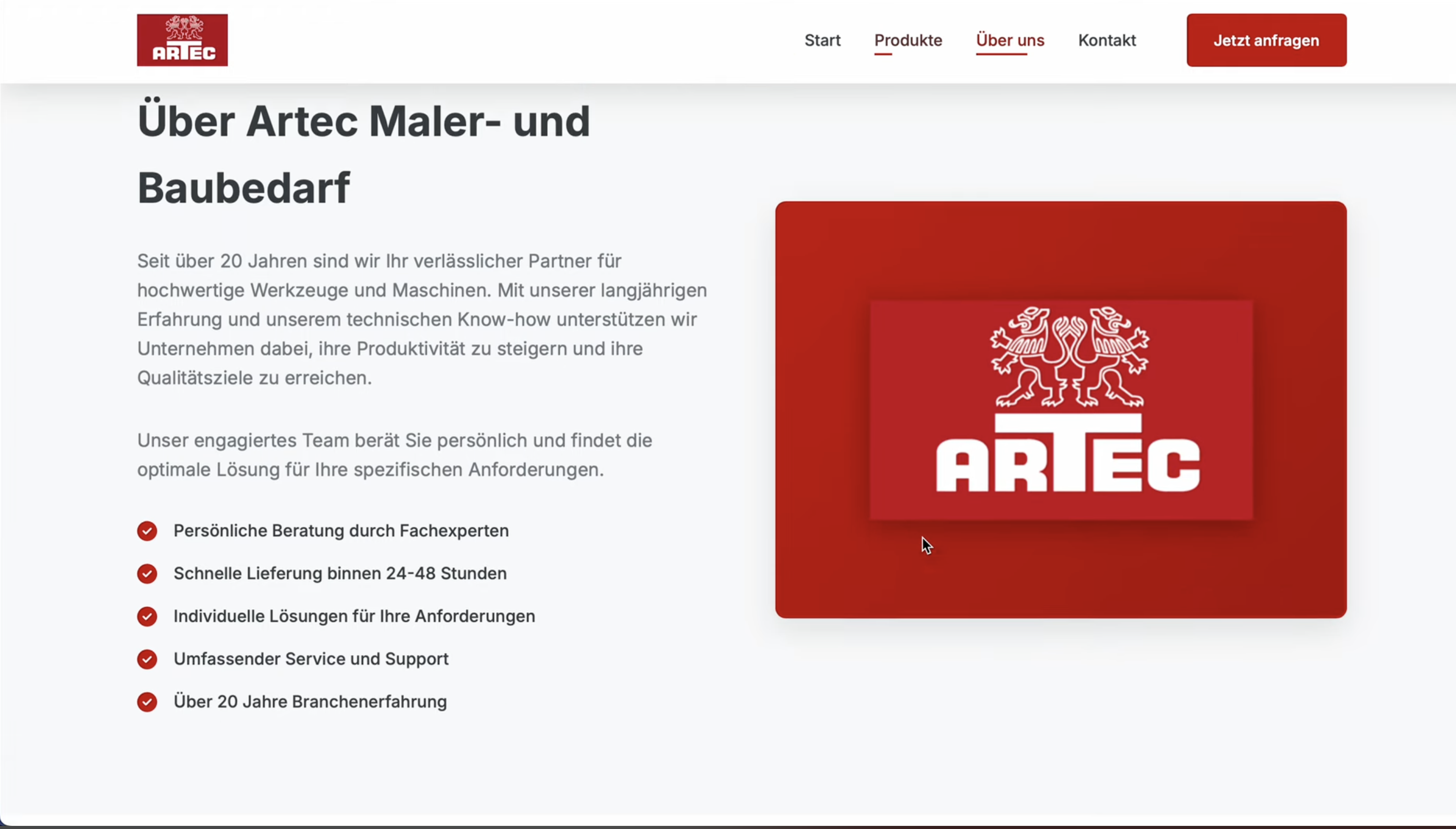 WebAgentur Referenz Artec-Tools - Website Modernisierung Webdesign